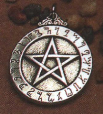Pentagram with incised inscription